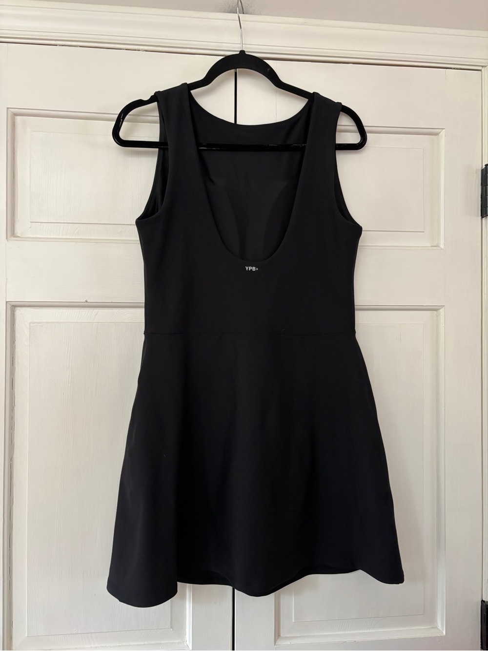 Abercrombie & Fitch YPB SculptLUX Solid Black Mini Dress Tennis Prep Size Large - Picture 6 of 12